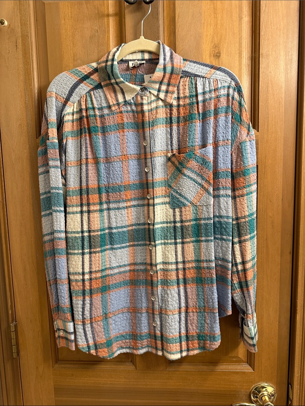 Plaid Button-Up Shirt